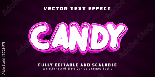 Candy text effect editable pink and soft text style