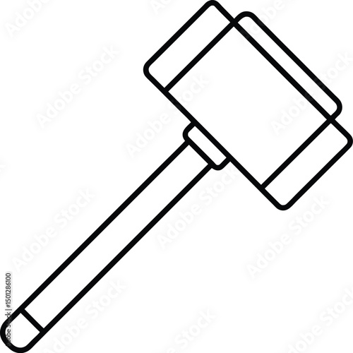 Auction Hammer Icon Line Art Graphic Design