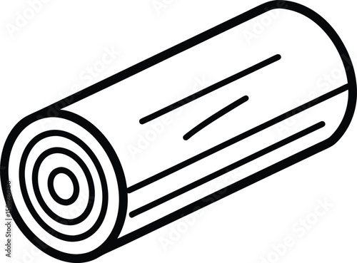 Rolled Wood Log Icon Graphic Design Element