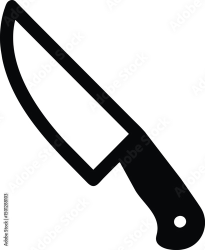 Sharp Knife Icon Black Silhouette Design