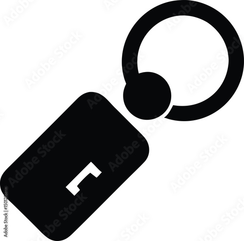Keyring Icon Black Minimalist Design