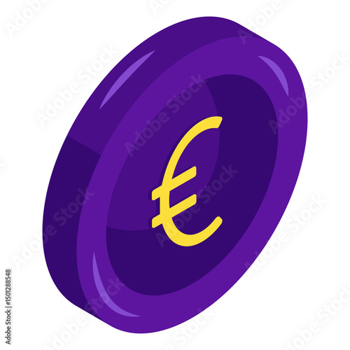 An editable design icon of euro coin