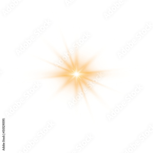Glowing Starburst PNG Radiant Flash Effect for Light Energy Burst or Spark Design Projects