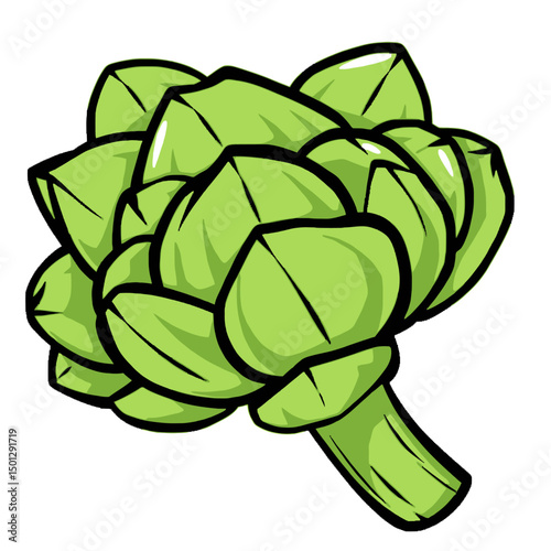 Fresh green artichoke vegetable illustration