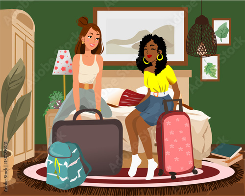 Two friends are going on vacation.