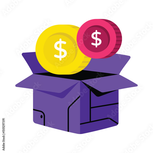 Fund Box Vector style icon. Eps 10 file