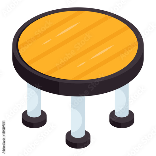 Colored design icon of round table