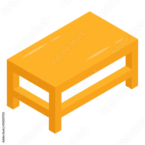 Editable design icon of rectangular table