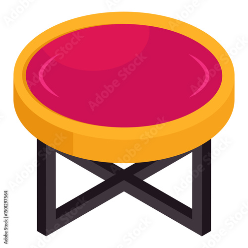 Colored design icon of round table