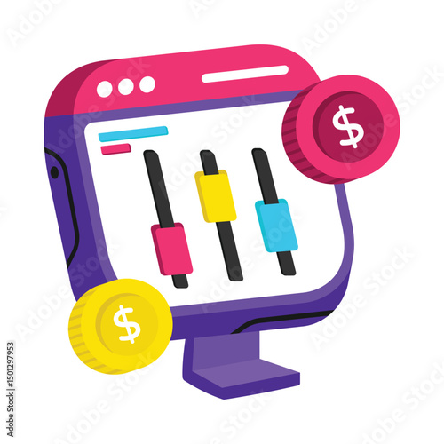 Trade Analysis Vector style icon. Eps 10 file