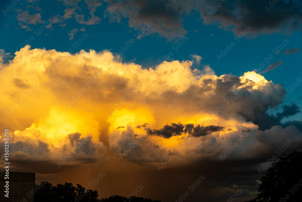 Multicolored sky with clouds and dramatic lighting Multicolored sky with clouds and dramatic lighting
