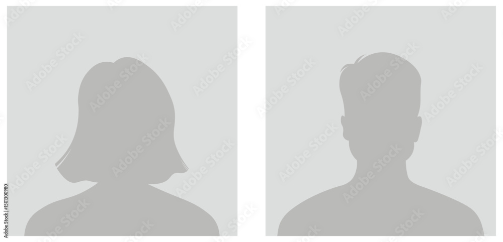 Simple Gray Avatar Icons Representing Male And Female Profiles. Vector Minimalist Design With A Professional Touch 