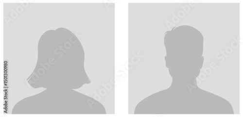 Simple Gray Avatar Icons Representing Male And Female Profiles. Vector Minimalist Design With A Professional Touch 