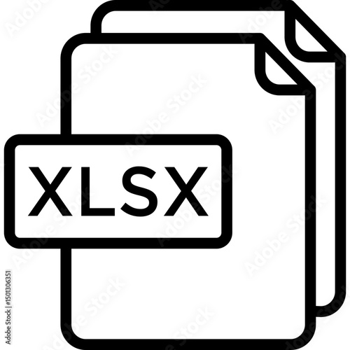 Xlsx file line icon