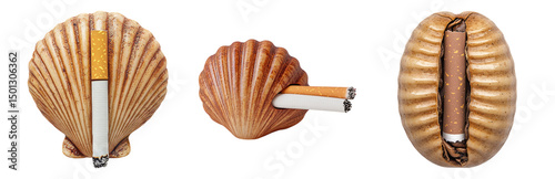 Unique Concept Art Combining Shell and Cigarette for Artistic Projects
