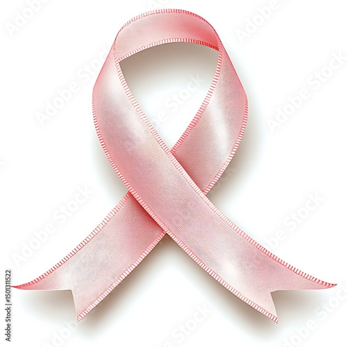 A pink ribbon is depicted as a symbol of awareness