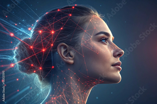 An AI agent hologram symbolizing agentic autonomy for collaboration with the human workforce using autonomous agents to work in business partnership using teamwork