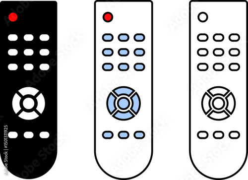 remote control icon. technology concept. Using tv remote control. Media Player Icons. television industry.  Tv keypad business concept
