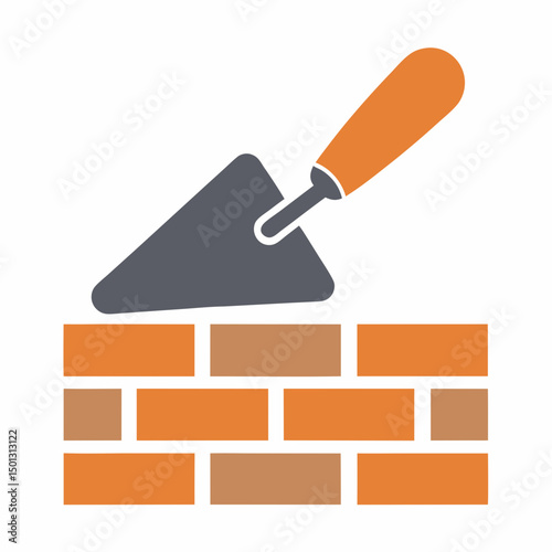 Bricklaying Trowel Icon Vector for Construction Branding.