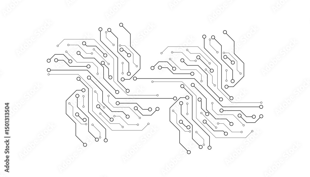 Fototapeta premium Abstract digital background with technology circuit board texture. Electronic motherboard illustration. Communication and engineering concept. Vector illustration