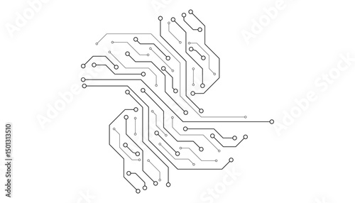 Abstract digital background with technology circuit board texture. Electronic motherboard illustration. Communication and engineering concept. Vector illustration