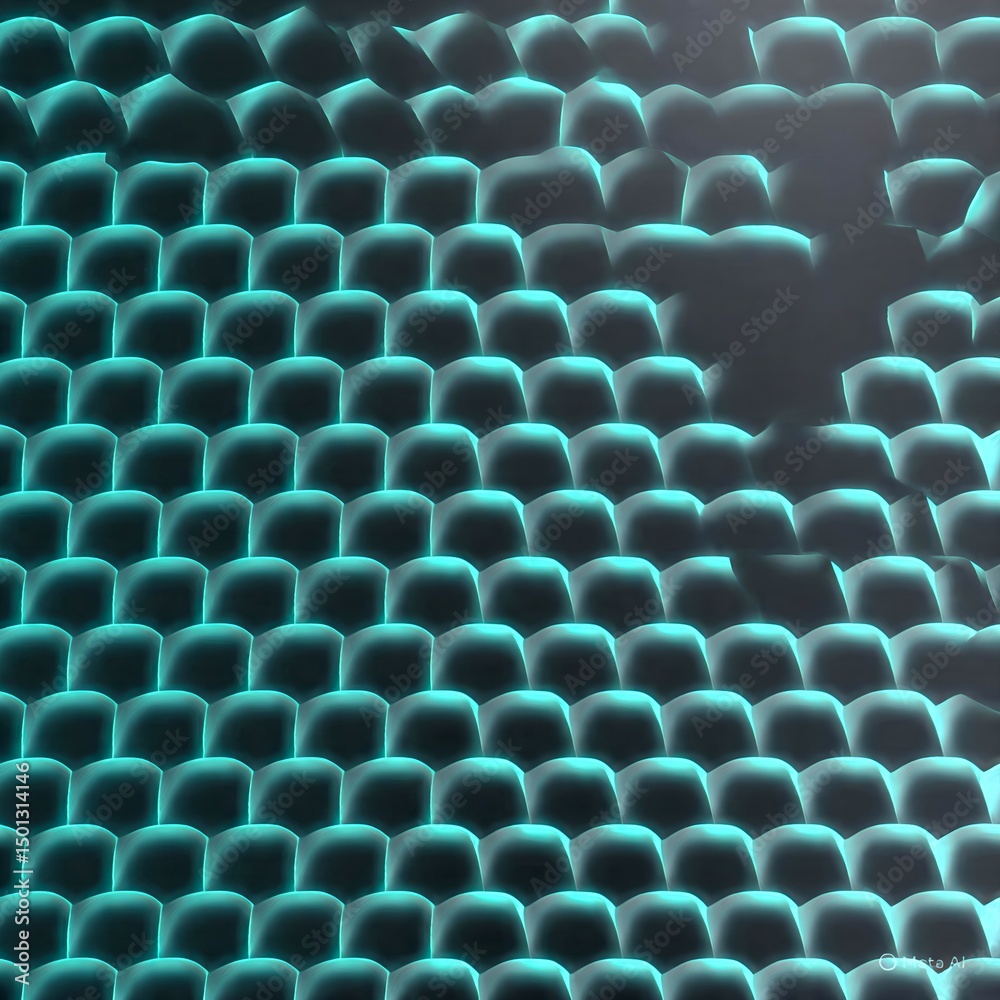 Obraz premium Abstract 3D render of a glowing neon grid. Ideal for tech, futuristic, or abstract backgrounds.