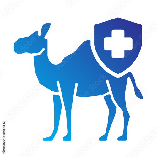 Camel with shield for health verification