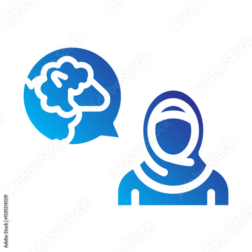 Woman with sheep icon representing Qurbani