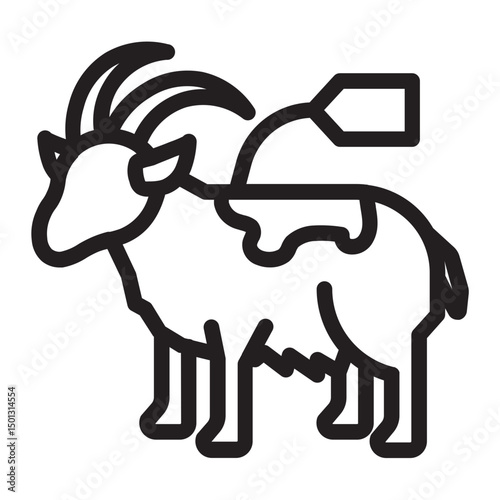 Two goats with labels for sacrificial purposes