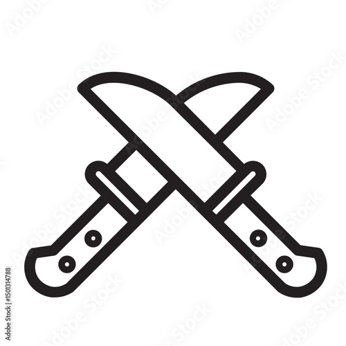 Knife and bone icon for Qurbani