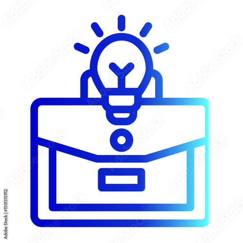 An icon representing a business idea or concept. Ideal for innovation, startup plans, project proposals, and entrepreneurial ventures. (Outline Gradient Style)