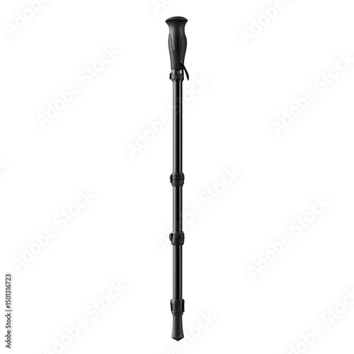 A sturdy adjustable walking stick for reliable support during everyday on transparent background