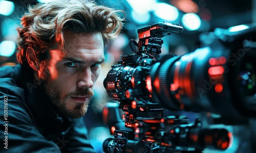 Videographer captures dynamic moments in an urban setting at night
