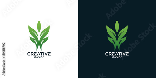leaf logo design vector