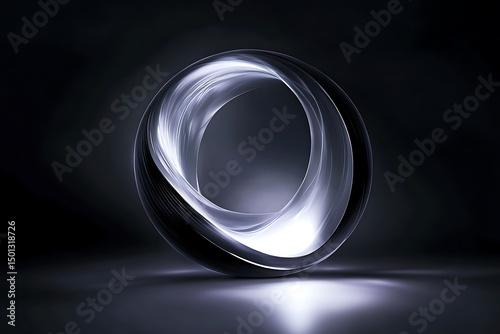 Abstract dark background with glowing circular shape