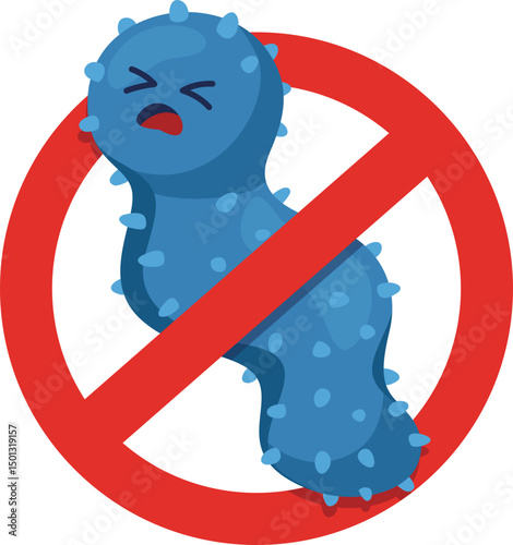 Germ Protection Symbol No Bacteria Illustration