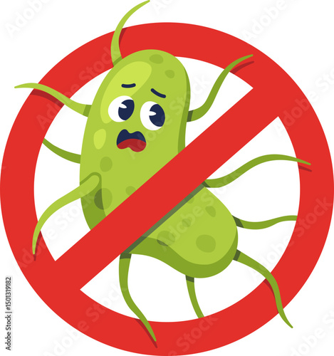 No Germs Cartoon Symbol
