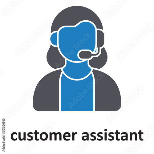 customer assistant :Vector Icon which can easily modify or edit