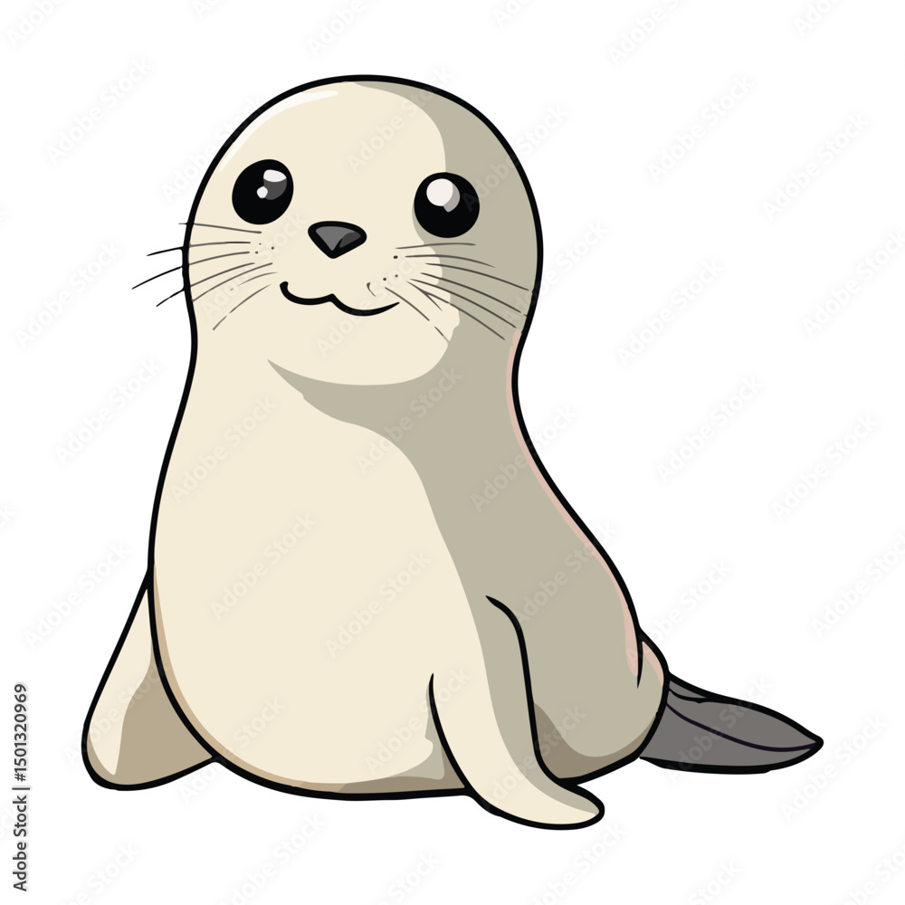 Obraz premium seal, animal, vector, transparent background, isolated, cute, mammal, nature, zoo, wildlife, marine, ocean