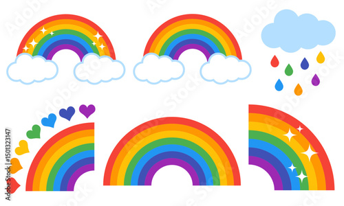 Colorful rainbow flat icon for poster, flyer and websites, Vector illustration