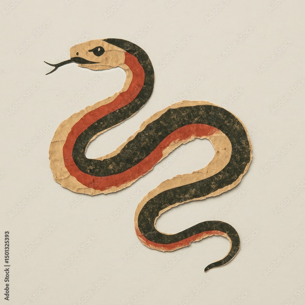 Fototapeta premium Vintage snake illustration art