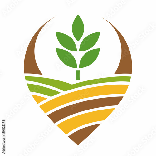 Eco Location Pin with Agriculture Map Marker Vector for Organic Brands.