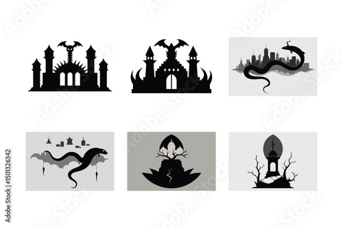 Vector silhouette icons of people in various situations, a versatile black pictogram set for business, family, and art illustrations