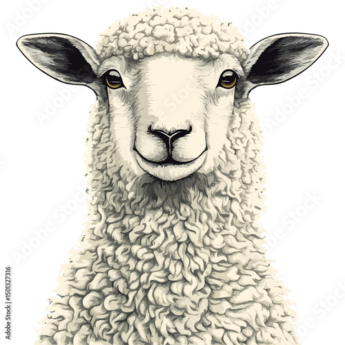sheep, animal, vector, transparent background, cute, isolated, nature, mammal, wool, farm, pasture, rural, livestock