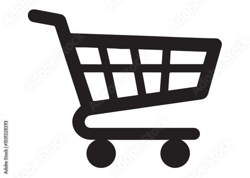 Wallpaper Mural shopping cart logo silhouette vector illustration, shopping cart silhouette logo icon design, shopping cart vector logo, Shopping trolley vector silhouette illustration isolated on white background. Torontodigital.ca