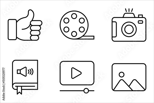 media set icon, on white background eps 10.