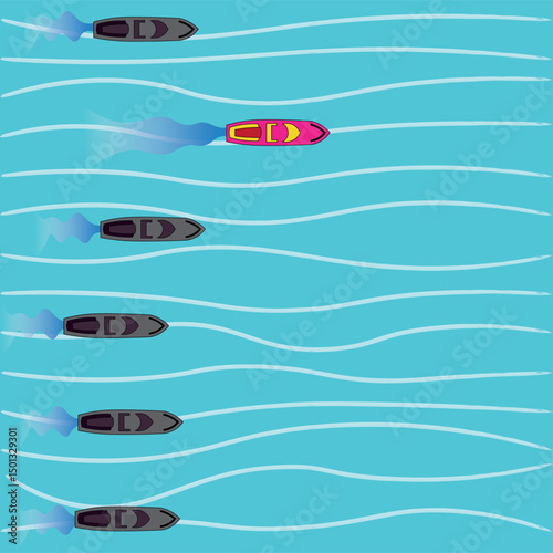 vector illustration about daring to be different from others and going first to see opportunities, suitable for business themes, mindset, innovation and daily life