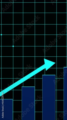 Stock market animated price chart business data for vertical video