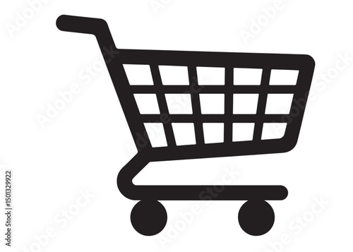 Wallpaper Mural shopping cart logo silhouette vector illustration, shopping cart silhouette logo icon design, shopping cart vector logo, Shopping trolley vector silhouette illustration isolated on white background. Torontodigital.ca