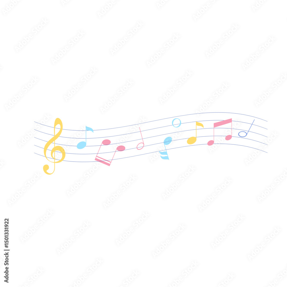 Obraz premium Colorful Musical Notes Illustration